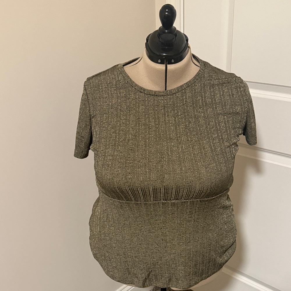 Timeless plus size Elegant Olive Green Women's Top